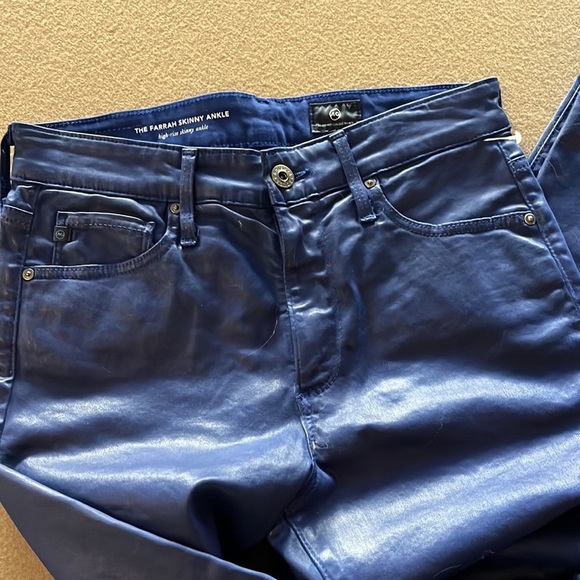 AG Farrah Skinny Ankle High Rise Leatherette Coated Jean- Size 26 R - Picture 7 of 13